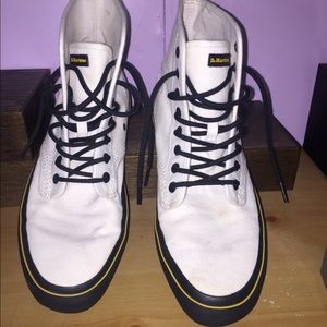 Dr Martens Monet White Canvas Boots